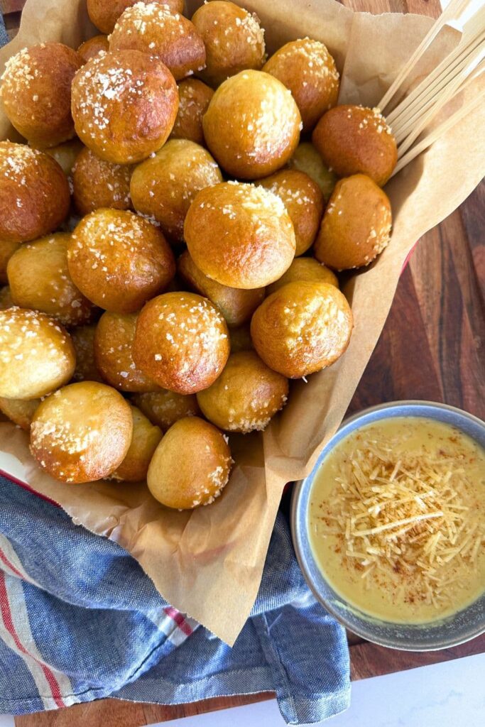 Sourdough Discard Pretzel Bites with 3 Ingredient Beer Cheese Dip