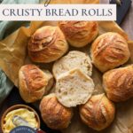 Sourdough Crusty Bread Rolls - Pinterest Image