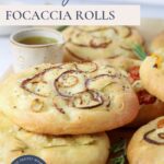 Pinterest Pin for sourdough focaccia rolls.